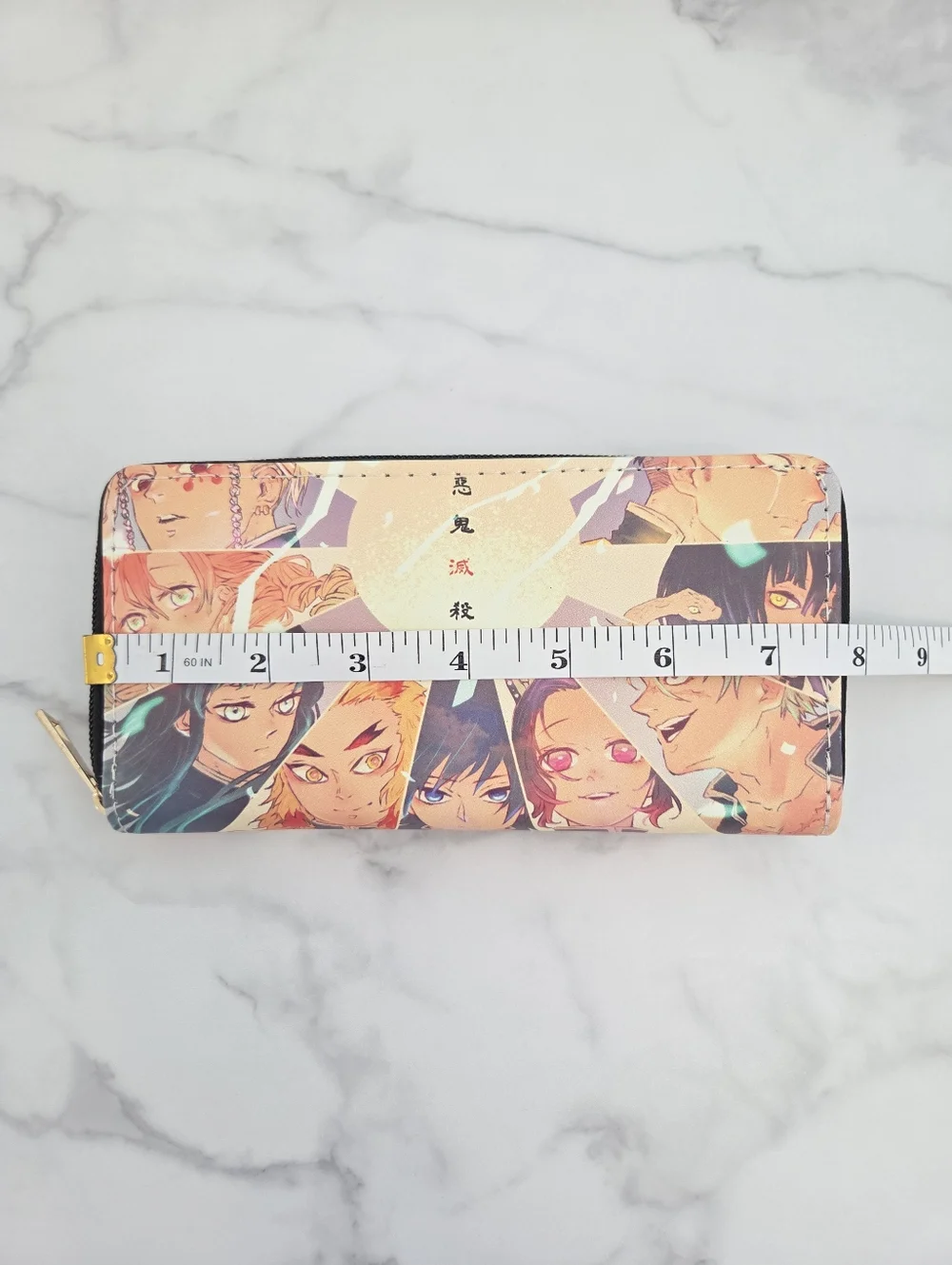 Peach Multicolor Anime Characters Graphic Long Zip Around Wallet - Picture 11 of 12